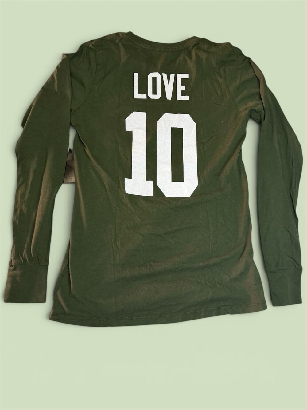 Majestic Threads Green Bay Packers Jordan Love #10 Long Sleeve
